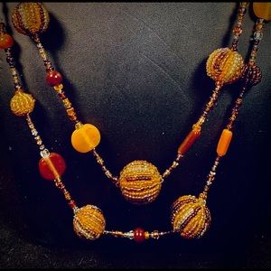 Vintage MCM beaded necklace with glass beads